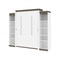 Bestar Orion 104W Queen Murphy Bed with 2 Narrow Shelving Units (105W), White & Walnut Grey 116884-000017 - alternate 1